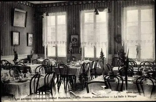 Ak Fontainebleau Seine et Marne, Hôtel Moderne, Salle à Manger