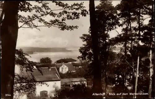 Ak Altenhof Schorfheide am Werbellinsee, Seeblick über den Ort hinweg