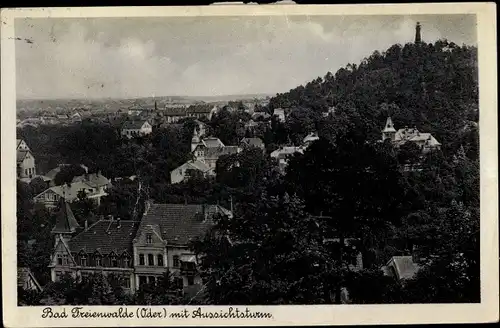 Ak Bad Freienwalde an der Oder, Teilansicht mit Aussichtsturm