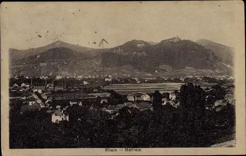 Ak Mehlem Bad Godesberg Bonn am Rhein, Panorama, Siebengebirge