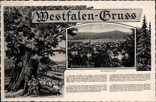 Lied Ak Bad Driburg in Westfalen, Westfalenlied, Teilansicht