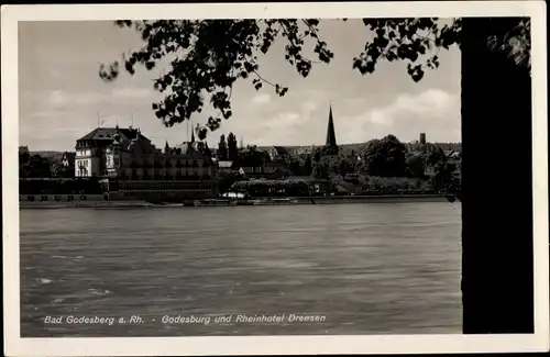 Ak Bad Godesberg Bonn am Rhein, Godesburg und Rheinhotel Dreesen
