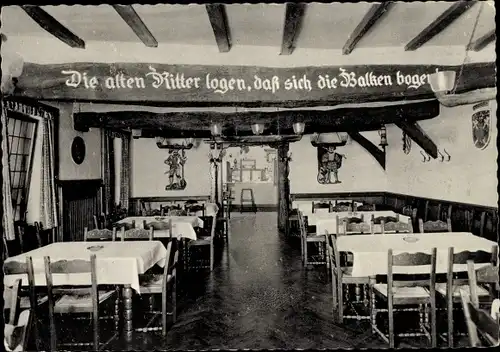 Ak Brüggen in Nordrhein Westfalen, Park Restaurant Burg Brüggen, Innenansicht