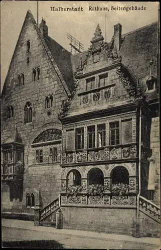 Ak Halberstadt Sachsen Anhalt, Rathaus, Seitengebäude