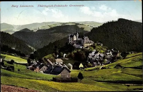 Ak Burg Lauenstein Ludwigsstadt in Oberfranken, Thüringisch Fränkische Grenzwarte
