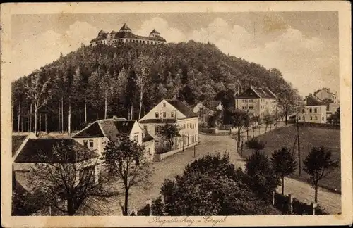 Ak Augustusburg im Erzgebirge, Ortspartie