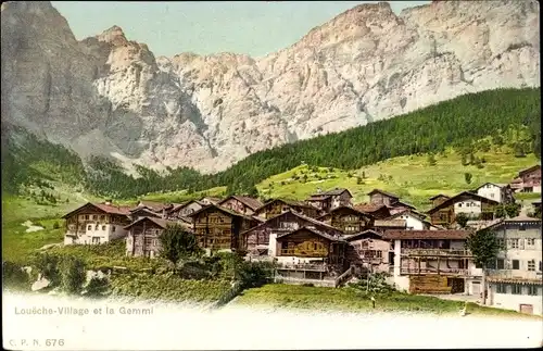 Ak Gemmi Leukerbad Kanton Wallis, Loueche Village et la Gemmi