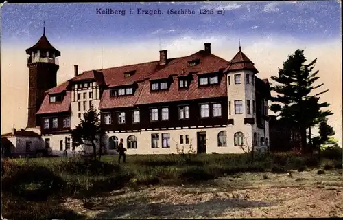 Ak Klínovec Keilberg Erzgebirge Region Karlsbad, Hotel, Außenansicht