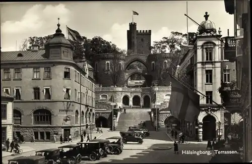 Ak Hälsingborg Helsingborg Schweden, Terrassen, Postkontor