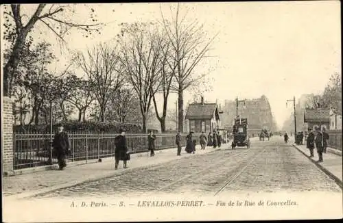 Ak Levallois Perret Hauts de Seine, Fin de la Rue de Courcelles