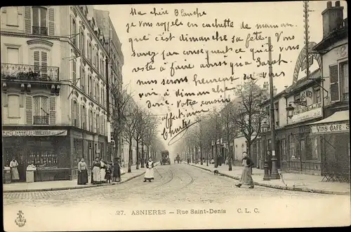 Ak Asnières-sur-Seine Hauts-de-Seine, Rue Saint Denis