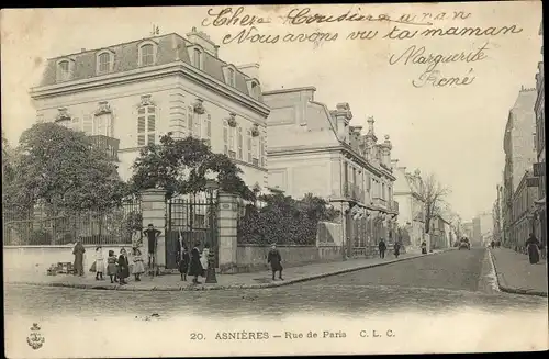 Ak Asnières-sur-Seine Hauts-de-Seine, Rue de Paris