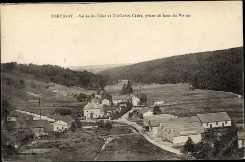 Ak Xertigny Vosges, Vallée du Cône et Tréfileries Cadet