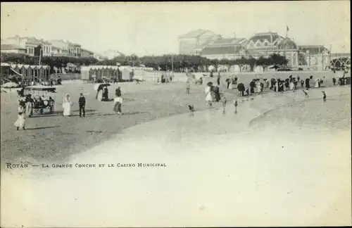 Ak Royan Charente Maritime, La Grande Conche et le Casino Municipal