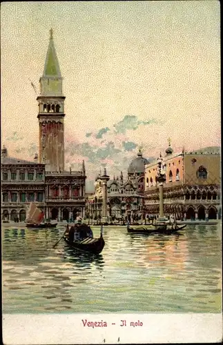 Künstler Ak Venezia Venedig Veneto, Il molo, Gondola
