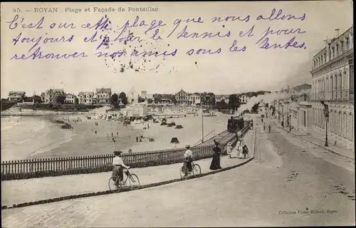 Ak Pontaillac Royan Charente Maritime, Plage et Facade