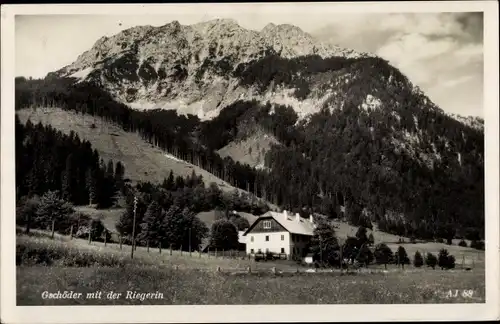 Ak Gschöder Weichselboden Steiermark, Panorama mit Riegerin
