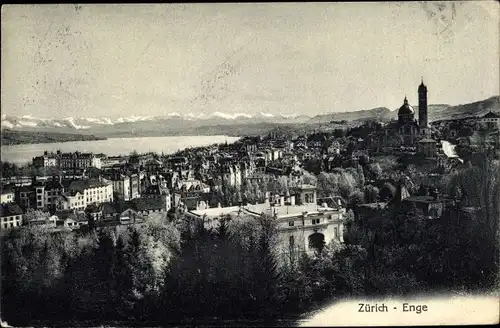 Ak Enge Zürich Stadt Schweiz, Panorama