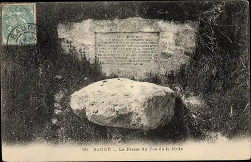 Ak Baugé Maine et Loire, La Pierre du Pas de la Mule