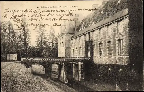 Ak Droué Loir-et-Cher, Château et Pont