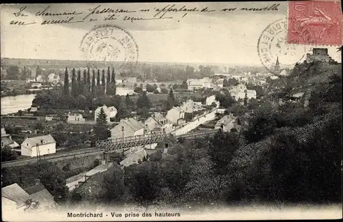 Ak Montrichard Loir et Cher, Vue Prise des Hauteurs