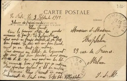 Ak La Ferté Saint Aubin Loiret, La Mairie, Les Écoles et la Grande Rue