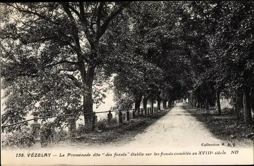 Ak Vézelay Yonne, Promenade des Fossés