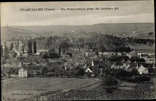 Ak Villevallier Yonne, Vue Panoramique