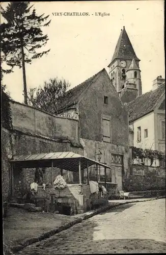 Ak Viry Chatillon Essonne, l´Église