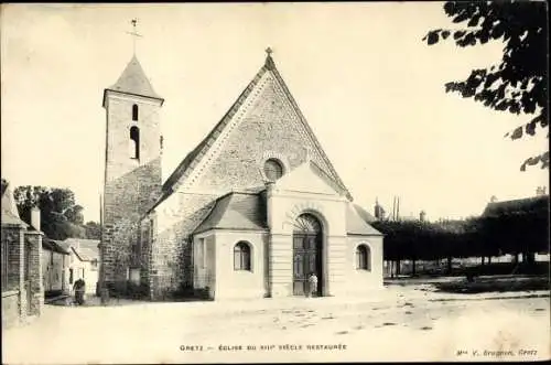 Ak Gretz-Armainvilliers Seine et Marne, Église