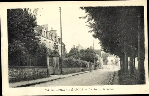 Ak Germigny l'Eveque Seine et Marne, Rue Principale