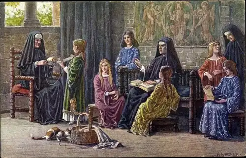 Künstler Ak Wagner, A., 1000jahrfeier Kassel, Jahr 1163, Nonnen des Augustinerkloste zum Ahnaberge