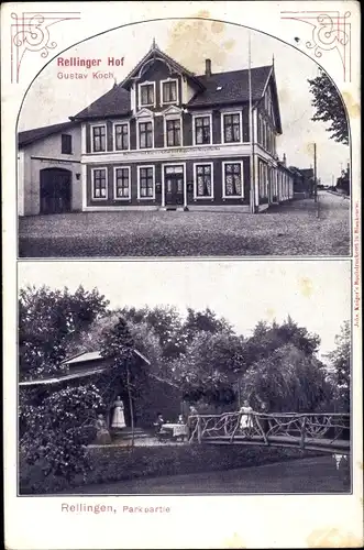 Ak Rellingen in Schleswig Holstein, Rellinger Hof, Inh. Gustav Koch, Parkpartie