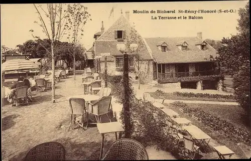 Ak Saint Remy l'Honore Yvelines, Moulin de Bicherel, La Terrasse, Le Balcon