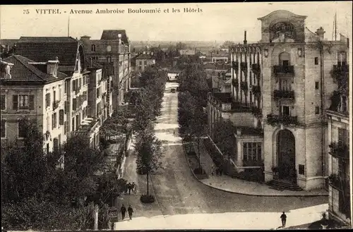 Ak Vittel Lothringen Vosges, Avenue Ambroise Bouloumié, Hotels