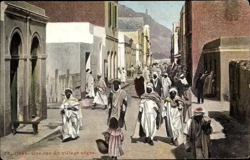 Ak Oran Algerien, Une rue du village nègre