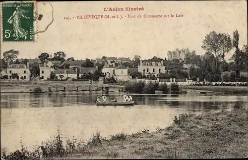 Ak Villeveque Rives du Loir en Anjou Maine et Loire, Port de Commerce