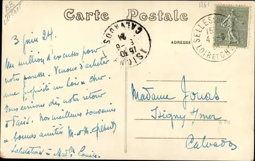 Ak Selles sur Cher Loir et Cher, Château Vue prise du Cher