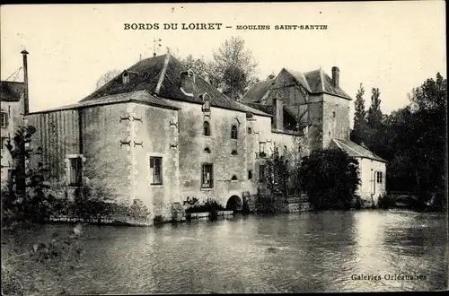 Ak Saint-Santin Loiret, Bords du Loiret, Moulins