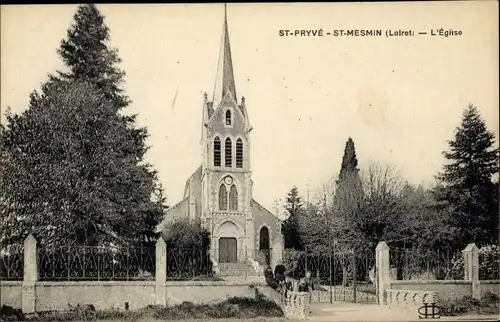 Ak Saint Pryvé Saint Mesmin Loiret, L´Église