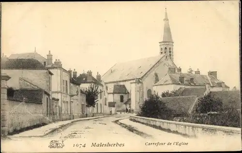 Ak Malherbes Loiret, Carrefour de l´Église