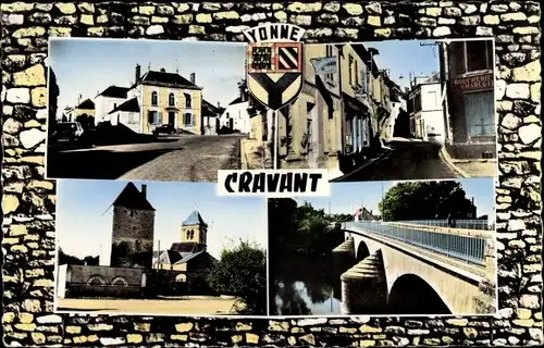 Ak Cravant Yonne, Vues diverses de la Ville