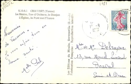 Ak Cravant Yonne, Vues diverses de la Ville