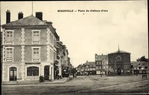 Ak Beuzeville Eure, Place du Château-d´Eau