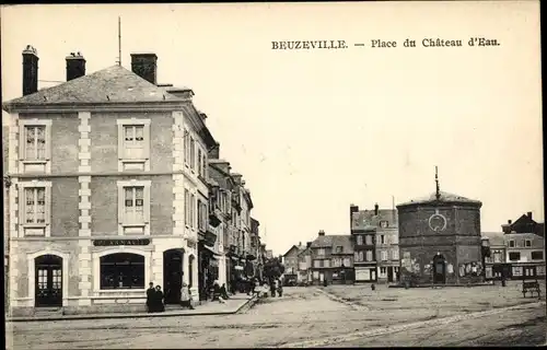 Ak Beuzeville Eure, Place du Château d´Eau