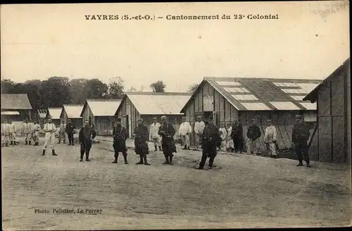 Ak Vayres Essonne, Cantonnement du 23e Colonial