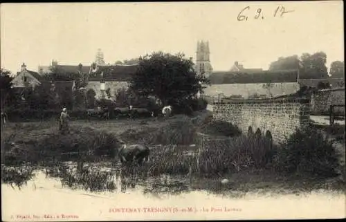 Ak Fontenay Trésigny Seine et Marne, Pont Laveau