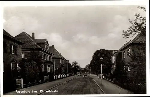 Ak Papenburg im Emsland, Richardstraße mit Stadtvillen