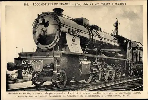 Ak Französische Eisenbahn, Dampflok, Locomotive, Tender 150 179