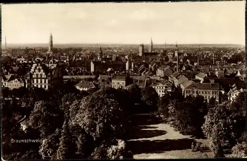 Ak Braunschweig in Niedersachsen, Panorama vom Ort